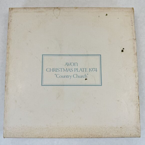 Avon Christmas Plate 1974 "Country Church" Second Edition By Enoch Wedgwood 9" - Picture 8 of 10